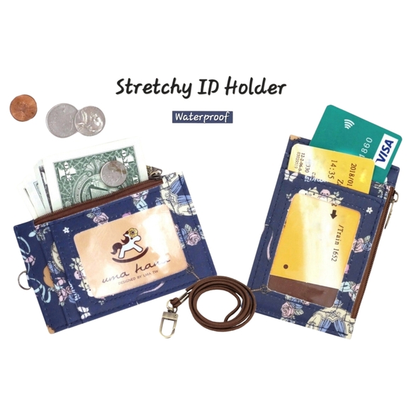 Waterproof Corgi ID Badge Card Holder Coin Purse W/ Stretchy Lanyard - Picture 6 of 9